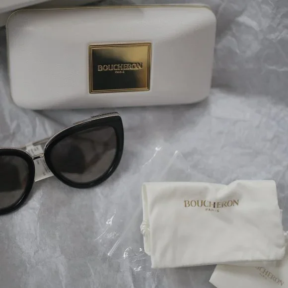 NWT Boucheron Cat Eye Black Sunglasses. - Picture 5 of 11
